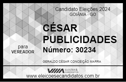 Candidato CÉSAR PUBLICIDADES 2024 - GOIÂNIA - Eleições