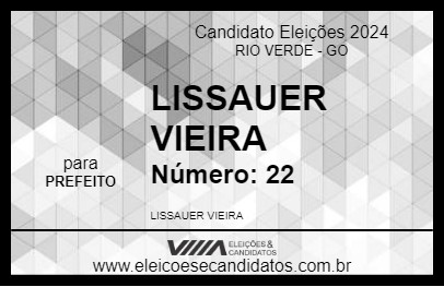 Candidato LISSAUER VIEIRA 2024 - RIO VERDE - Eleições