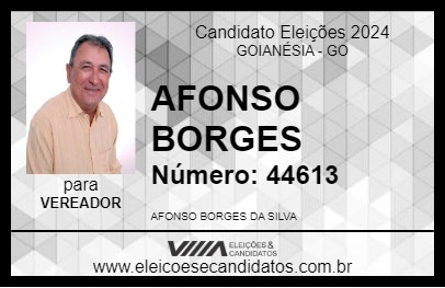 Candidato AFONSO BORGES 2024 - GOIANÉSIA - Eleições