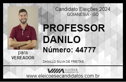 Candidato PROFESSOR DANILO 2024 - GOIANÉSIA - Eleições