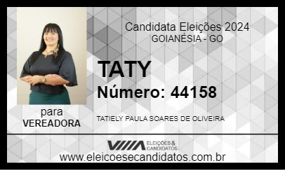 Candidato TATY 2024 - GOIANÉSIA - Eleições