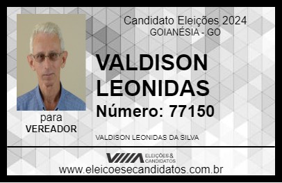 Candidato VALDISON LEONIDAS 2024 - GOIANÉSIA - Eleições