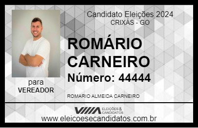 Candidato ROMÁRIO CARNEIRO 2024 - CRIXÁS - Eleições