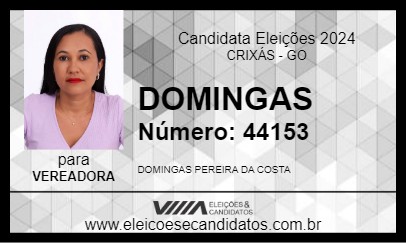 Candidato DOMINGAS 2024 - CRIXÁS - Eleições