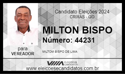 Candidato MILTON BISPO 2024 - CRIXÁS - Eleições