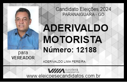 Candidato ADERIVALDO MOTORISTA 2024 - PARANAIGUARA - Eleições