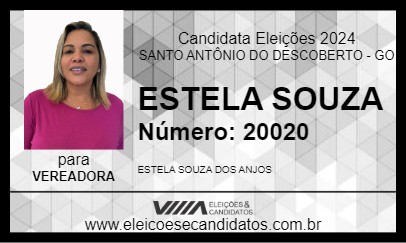 Candidato ESTELA SOUZA 2024 - SANTO ANTÔNIO DO DESCOBERTO - Eleições