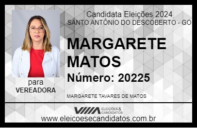 Candidato MARGARETE MATOS 2024 - SANTO ANTÔNIO DO DESCOBERTO - Eleições