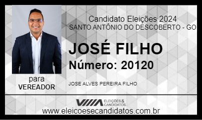 Candidato JOSÉ FILHO 2024 - SANTO ANTÔNIO DO DESCOBERTO - Eleições