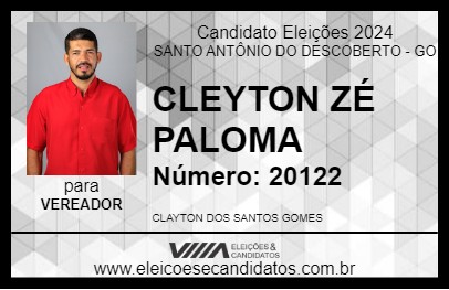 Candidato CLEYTON ZÉ PALOMA 2024 - SANTO ANTÔNIO DO DESCOBERTO - Eleições