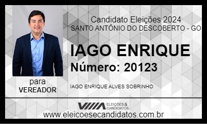 Candidato IAGO ENRIQUE 2024 - SANTO ANTÔNIO DO DESCOBERTO - Eleições