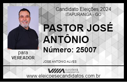 Candidato PASTOR JOSÉ ANTÔNIO 2024 - ITAPURANGA - Eleições