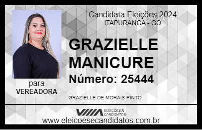 Candidato GRAZIELLE MANICURE 2024 - ITAPURANGA - Eleições