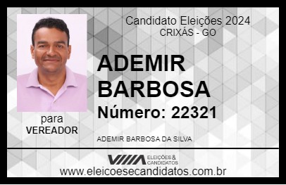 Candidato ADEMIR BARBOSA 2024 - CRIXÁS - Eleições