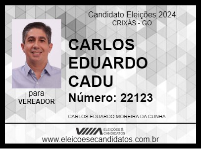 Candidato CARLOS EDUARDO CADU 2024 - CRIXÁS - Eleições