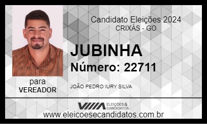 Candidato JUBINHA 2024 - CRIXÁS - Eleições