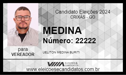 Candidato MEDINA 2024 - CRIXÁS - Eleições