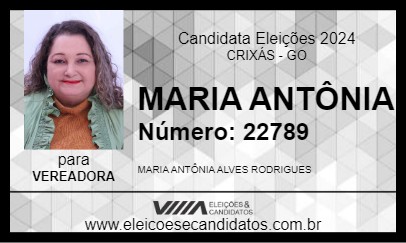 Candidato MARIA ANTÔNIA 2024 - CRIXÁS - Eleições