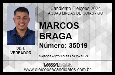 Candidato MARCOS BRAGA 2024 - ÁGUAS LINDAS DE GOIÁS - Eleições