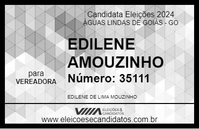 Candidato EDILENE AMOUZINHO 2024 - ÁGUAS LINDAS DE GOIÁS - Eleições