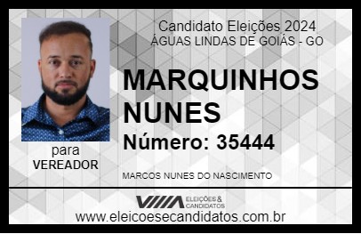 Candidato MARQUINHOS NUNES 2024 - ÁGUAS LINDAS DE GOIÁS - Eleições