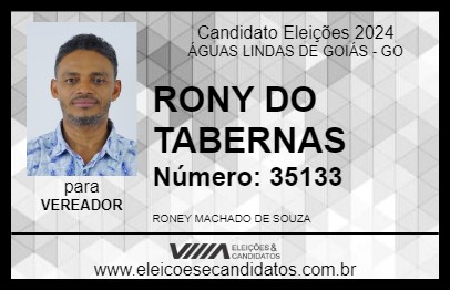 Candidato RONY DO TABERNAS 2024 - ÁGUAS LINDAS DE GOIÁS - Eleições