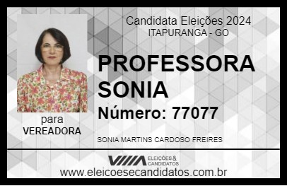 Candidato PROFESSORA SONIA 2024 - ITAPURANGA - Eleições