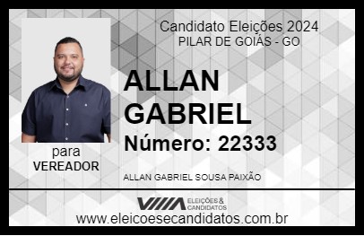 Candidato ALLAN GABRIEL 2024 - PILAR DE GOIÁS - Eleições