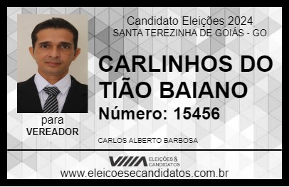 Candidato CARLINHOS DO TIÃO BAIANO 2024 - SANTA TEREZINHA DE GOIÁS - Eleições