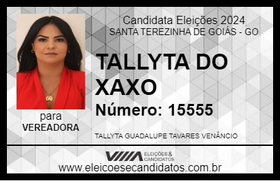 Candidato TALLYTA DO XAXO 2024 - SANTA TEREZINHA DE GOIÁS - Eleições