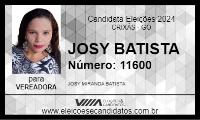 Candidato JOSY BATISTA 2024 - CRIXÁS - Eleições