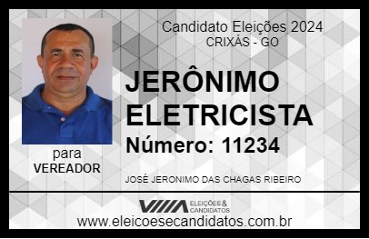 Candidato JERÔNIMO ELETRICISTA 2024 - CRIXÁS - Eleições