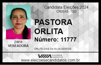 Candidato PASTORA ORLITA 2024 - CRIXÁS - Eleições