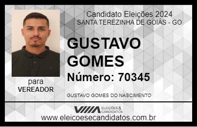 Candidato GUSTAVO GOMES 2024 - SANTA TEREZINHA DE GOIÁS - Eleições