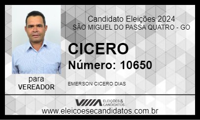 Candidato CICERO 2024 - SÃO MIGUEL DO PASSA QUATRO - Eleições