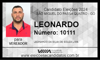 Candidato LEONARDO 2024 - SÃO MIGUEL DO PASSA QUATRO - Eleições