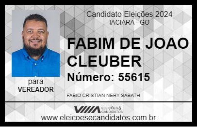 Candidato FABIM DE JOAO CLEUBER 2024 - IACIARA - Eleições