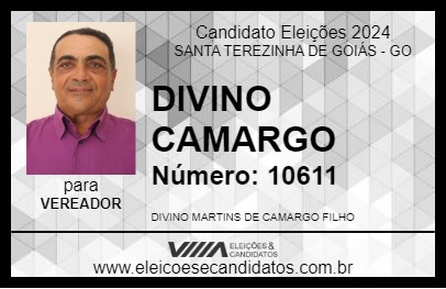 Candidato DIVINO CAMARGO 2024 - SANTA TEREZINHA DE GOIÁS - Eleições