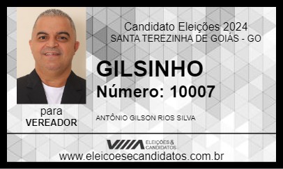 Candidato GILSINHO 2024 - SANTA TEREZINHA DE GOIÁS - Eleições