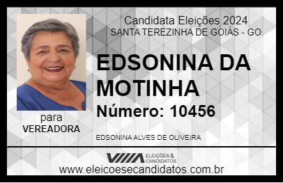 Candidato EDSONINA DA MOTINHA 2024 - SANTA TEREZINHA DE GOIÁS - Eleições