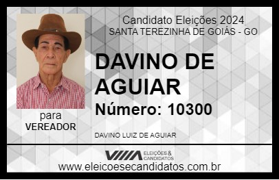 Candidato DAVINO DE AGUIAR 2024 - SANTA TEREZINHA DE GOIÁS - Eleições