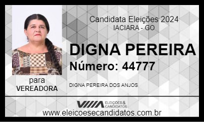 Candidato DIGNA PEREIRA 2024 - IACIARA - Eleições