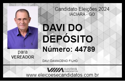 Candidato DAVI DO DEPÓSITO 2024 - IACIARA - Eleições