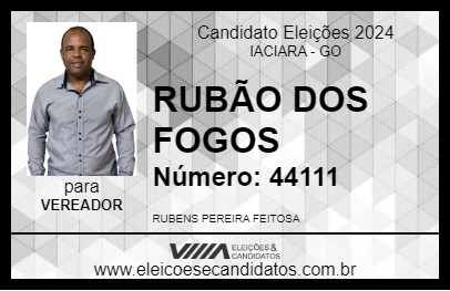 Candidato RUBÃO DOS FOGOS 2024 - IACIARA - Eleições