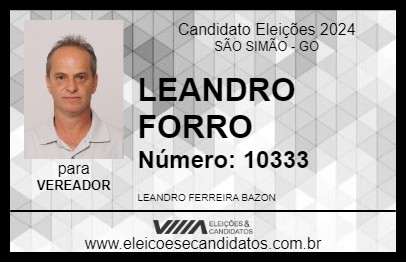 Candidato LEANDRO FORRO 2024 - SÃO SIMÃO - Eleições