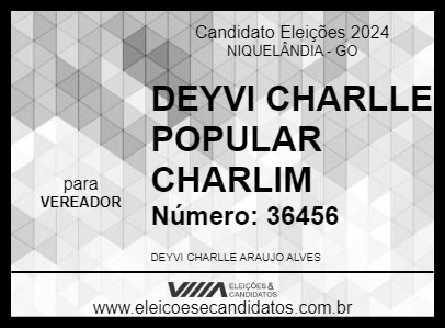 Candidato DEYVI CHARLLE  POPULAR CHARLIM 2024 - NIQUELÂNDIA - Eleições