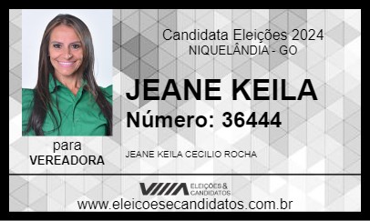 Candidato JEANE KEILA 2024 - NIQUELÂNDIA - Eleições