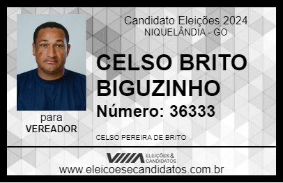 Candidato CELSO BRITO BIGUZINHO 2024 - NIQUELÂNDIA - Eleições