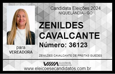 Candidato ZENILDES CAVALCANTE 2024 - NIQUELÂNDIA - Eleições