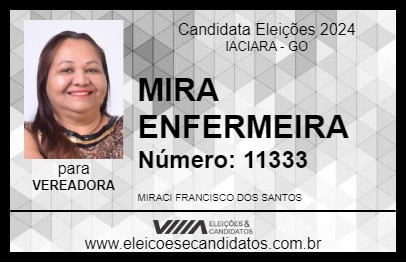 Candidato MIRA ENFERMEIRA 2024 - IACIARA - Eleições